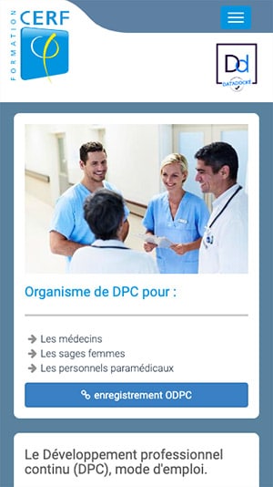 Site internet Cerf Formation développement et intégration avec Wordpress