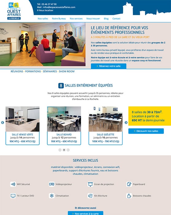 Site web Espace Ouest affaires réalisé avec Wordpress